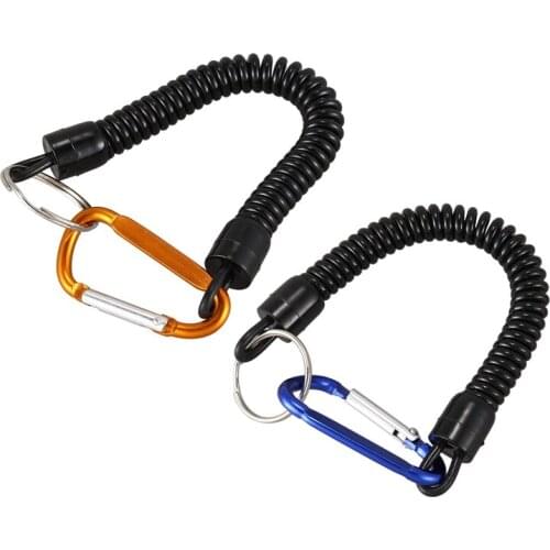 2 Pcs Fishing Lanyards Boating Ropes Kayak Camping Secure Pliers Lip Grips Tackle Fish Tools Fishing Accessory Carabiner(Blue