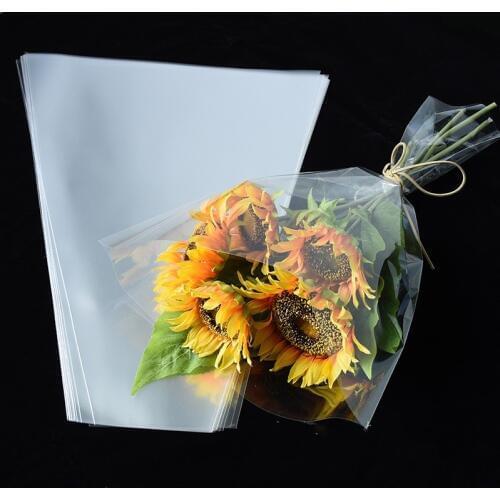 20pieces Transparent Mini Bouquet Bag Single Rose Bag Flower Wrapping Paper Florist Supplies