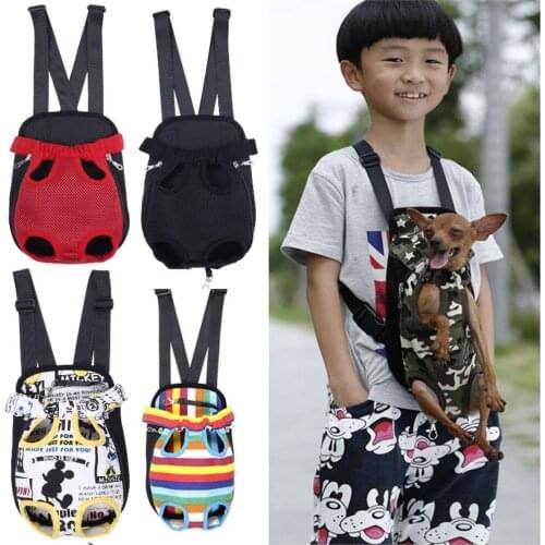 2020 New Tote Bag Sling Holder Mesh Cat Puppy Dog Carrier Pet Dog Front Chest Backpack Five Holes Backpack Outdoor Carrier