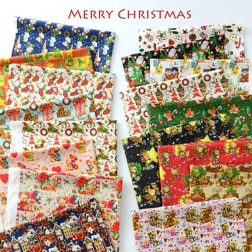 50x145CM Cartoon Christmas Digital Printing Cotton Fabric Sewing Clothes Quilt Festival Upholdstery Cloth DIY Handmade Patchwork