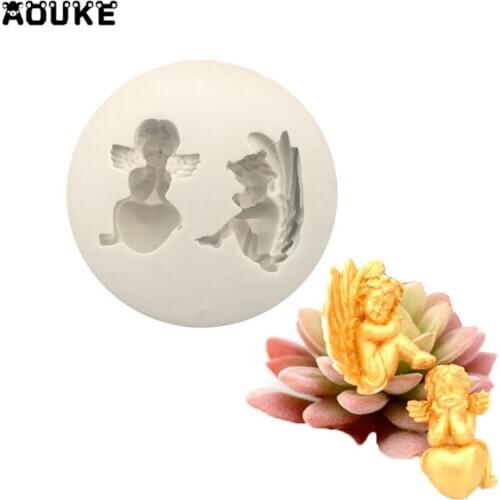 Angel Decoration Fondant Cake Silicone Mold Chocolate Candy Molds Cookies Pastry Biscuits Mould DIY Cake Baking Tools Aouke