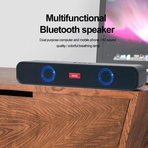 5W TV Sound Bar Wireless Bluetooth-Compatible Home Surround SoundBar For PC Theater TV Speaker With Mobile Phone Holder