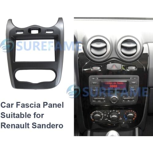 Double Din Car Facia for 2013 Renault Sandero Radio DVD Stereo CD Panel Dash Kit Trim Fascia Face Plate Frame Console Bezel