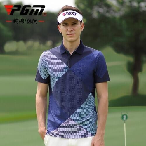 PGM 2020 Summer New Arrival golf clothing Men Short Sleeved Leisure Cotton Golf T-shirt breathable Quick Dry Sportswear