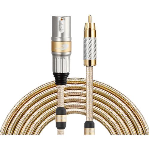HiFi RCA to XLR Conversion Audio Cable for Mixing Console Amplifier Male XLR 3 Pin to RCA Jack Gold-plated 1M 2M 3M 5M 8M 10M