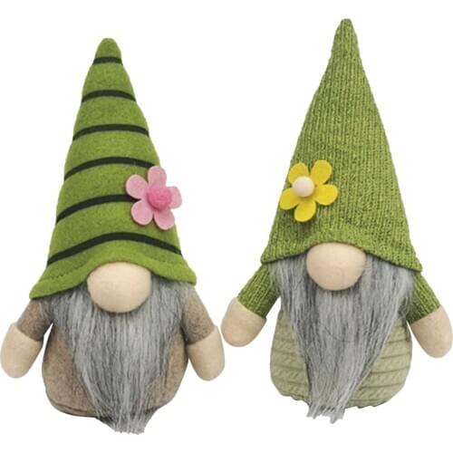 St. Patricks Day Faceless Dwarf Green Spring Doll Easter Faceless Doll Easter Plush Cloth Dwarf Home Party Decorations Kids Toy