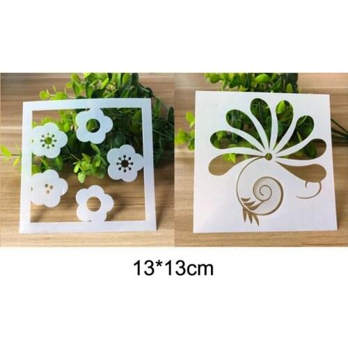2pc Stencil Reusable Peach Blossom Openwork Stencils For Wall Painting Scrapbooking Stamping Album Decorative Embossing Template