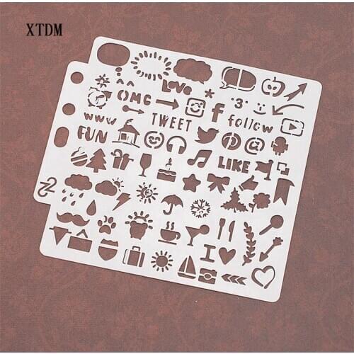 Square shield DIY cake scrapbook stencils hollow Embellishments printing lace ruler Valentines Day