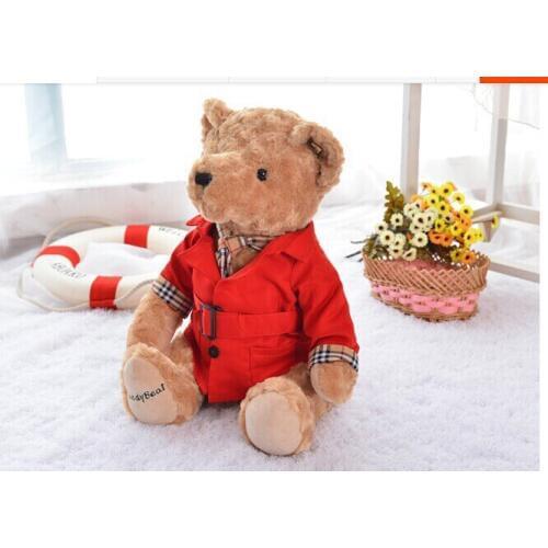 Small size cute Teddy bear toy plush red Dust coat bear toy doll gift about 22cm 0441