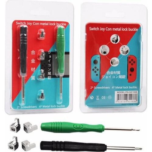 Game Accessories Metal Lock Buckles Buttons for Nintend Switch NS JoyCon Repair Parts with Screwdrivers Tool Kit Replacement
