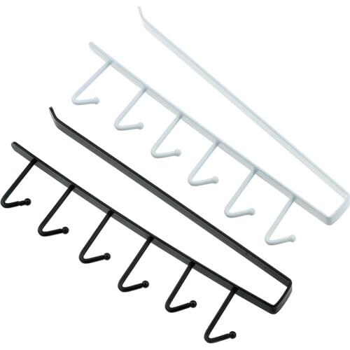 Multifunction Matel Hook Cupboard Mug Holder Shelf Mug Hooks Rack Hanger Coffee Cup Storage Holder For Kitchen Accessories