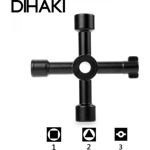 Multi-function 4 In 1 Universal Cross Switch Key Wrench For Train Electrical Elevator Cabinet Opening Key Cross Triangle Key