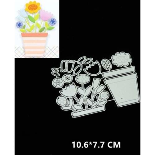 2021 New Potted Plant Cutting Dies DIY Scrapbooking Embossing Paper Photo Frame Stamps Crafts Template Mould Stencils