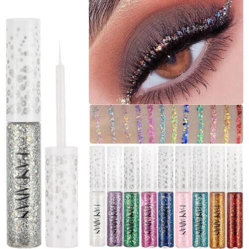 New 12 Colors Diamond Glitter Liquid Eyeliner Durable Waterproof Makeup Shimmer And Shine Eye Pencil Makeup Beauty Tools