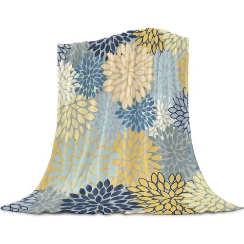 Living Room Sofa Blanket Dahlia Retro Colored Children Soft Throw Blanket Travel Airplane Hotel Portable Air Conditioning Quilt