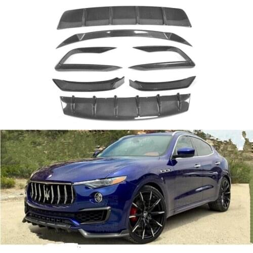 Carbon Fiber Front & Rear Lip Spoiler For Maserati Levante 2016 2017 2018 2019 High Quality Spoilers Auto Diffuser Accessories