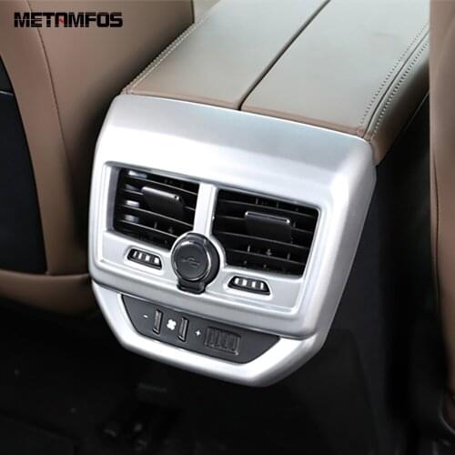 For Peugeot 3008 GT 2017-2019 2020 Carbon Fiber Armrest Box Rear Air Condition Vent Outlet Cover Trim Interior Car Accessories