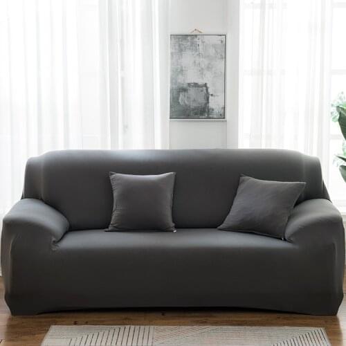 Solid Color Elastic Sofa Cover Spandex Modern Polyester Corner Sofa Couch Slipcover Chair Protector Living Room 1/2/3/4 Seater