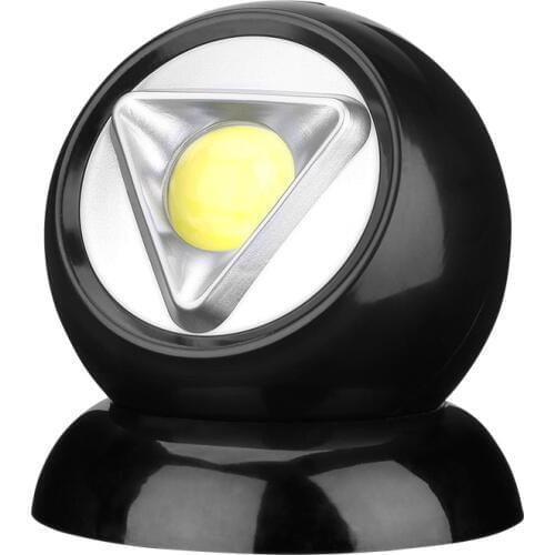 Battery Powered Working Light 360°Rotary Flashlight Torch COB Work Light With Magnet Base Lamp For Outdoor Camping