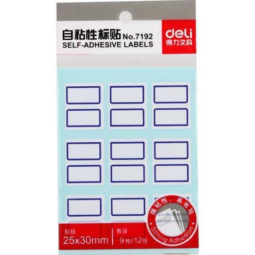 7192 self-adhesive sticker 25x30mm label 9 blue border tickets sticker study stationery office supplies