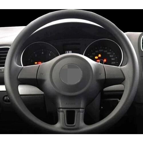 DIY Artificial Leather Black Car Steering Wheel Cover For Volkswagen VW Golf 4 (MK4) 1997-2003 Passat B5 1996-2005 Polo MK6