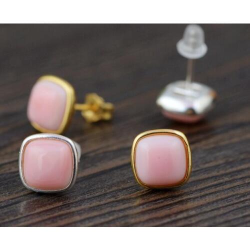 925 Silver Conch Shell Earrings Pure Silver Pink Earrings Lady Stud Earrings