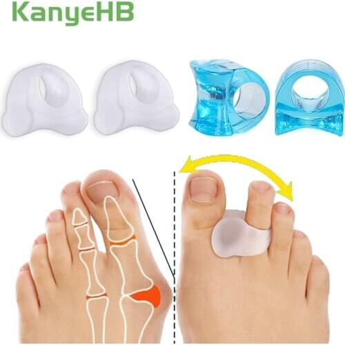 Blue & Transparent Silicone Gel Toe Separator Relief Hallux Valgus Pain Bunion Spacers Thumb Corrector Foot Massage Care Tool