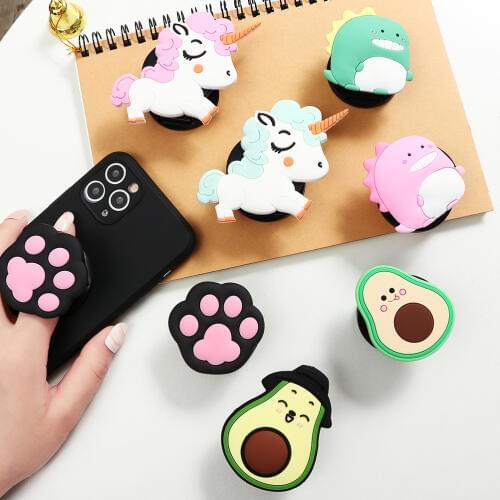Expanding Foldable Phone Holder Stand Grip Finger Ring Anti-Fall Round Mobile Smartphone Tablets For Apple iPhone 3D Cute Animal