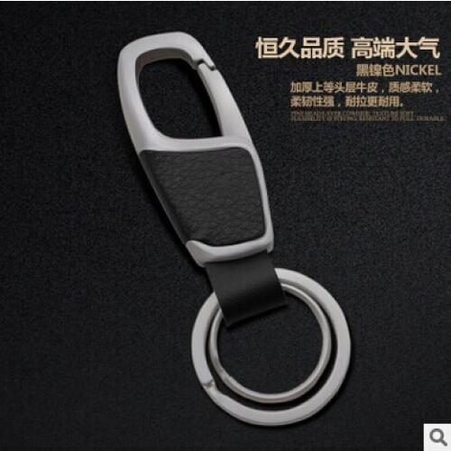 Car Styling Metal first Layer Cowhide Key Chain For FIAT 500 Idea Uno Palio Freemont Cross Coroma Panda Tipo Punto