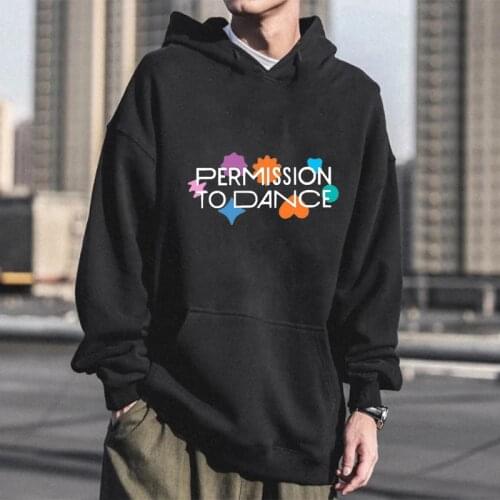 Permission To Dance KPOP Bangtan Boys Hooded Sweatshirt Men Women Fasion Winter Warm Leisure Oversized Pullovers Hoodies Tops