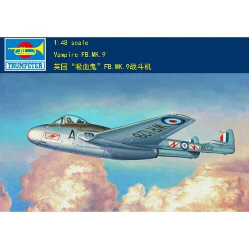 Trumpeter 02875 1/48 Vampire FB.MK.9 Aircraft Fighter Warplane Airplane Model TH07230-SMT6