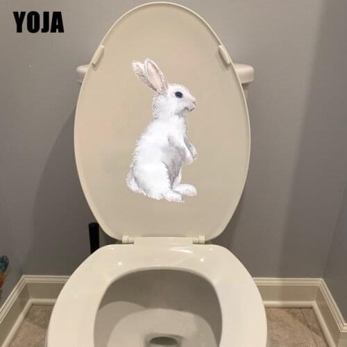 YOJA 12×24.1CM Painted Rabbit Pattern Bedroom Wall Decal Toilet Stickers Cartoon Home Decoration Accessories T1-3277
