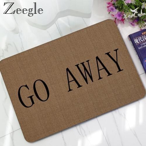 Zeegle Doormat Anti Slip Rubber Floor Mat Carpet Kitchen Rug Washable Door Mats Outdoor Carpet Entrance Foot Mat Go Away Doormat