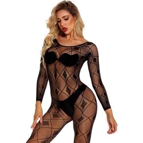 Women Sexy Lingerie Erotic Crotchless Bodystocking Bodysuit Babydoll Dress Female Porn Chemise Underwear Intimates Mesh Costume