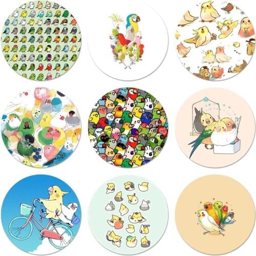 58mm Chubby Cockatie Icons Pins Badge Decoration Brooches Metal Badges For Backpack Decoration