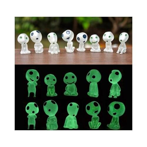 1Piece Fairy Garden Cute Crafts Anime Figures Glow Alien Luminous Miniature Kit Dolls Home Room Decoration Kawaii Accessories