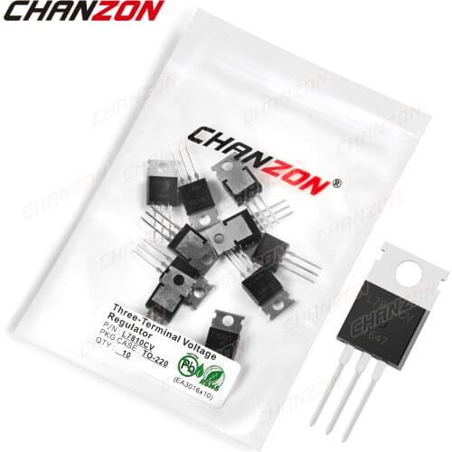 10Pcs L7810CV TO-220 Three-Terminal Voltage Regulator Transistor Bipolar Junction BJT Tube Fets Integrated Circuits