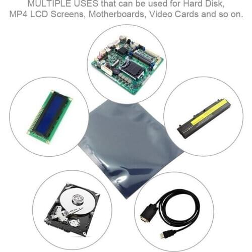 1000pcs 26 Size Anti Static Shielding Plastic Storage Packaging Bags ESD Anti-Static Pack Bag Open Top Antistatic Package Bag