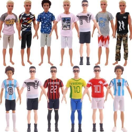12PCS / LOT Male Barbiees Doll Clothing Ball Suit Sports Suit Ken Barbies Clothes Gifts Sell Well Barbies Boyfriend Clothes Gift