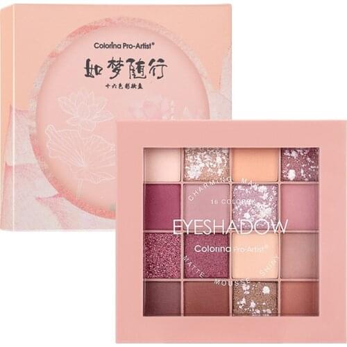 16 Colors Nude Glitter Eyeshadow Matte Shimmer Palette Long Lasting Waterproof Mineral Powder Eye Shadow Makeup Beauty Cosmetics
