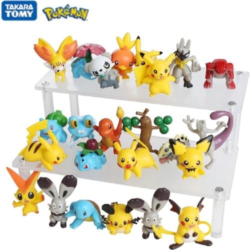 24 Pcs/Set Pokemon Anime Figure Pikachu Mewtwo Blastoise Venusaur Raichu Action Model Dolls Kids Collection Decoration Toy Gifts
