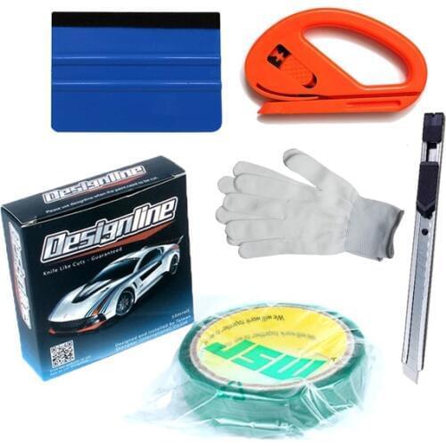 3.5mmx50m/Roll Knifeless Tape Design Line For Car Wrapping Graphics Vinyl Cut Design Knife Like Cuts + Squeegee + Cutter + Knife