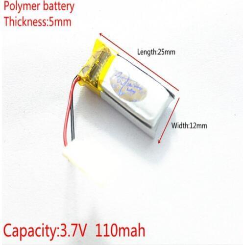3.7V 110mAh 501225 Lithium Polymer Li-Po li ion Rechargeable Battery cells For Mp3 MP4 MP5 GPS mobile bluetooth