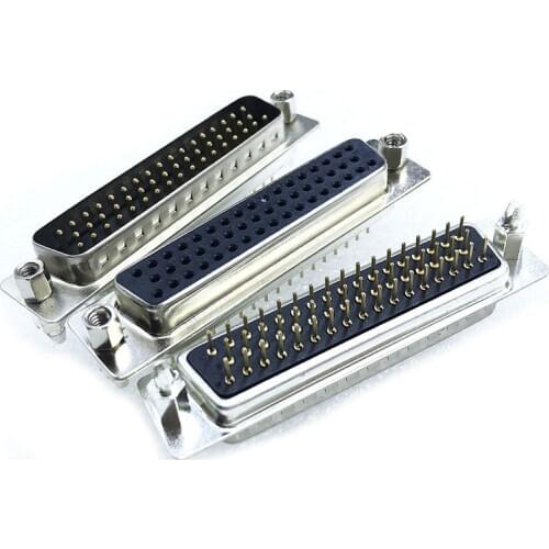 5pcs DB50 3 Rows F Type Hole Welding Adapter Connector DIY DB50 MALE FEMALE CONNECTOR Solder Type D-Sub 50pin serial port