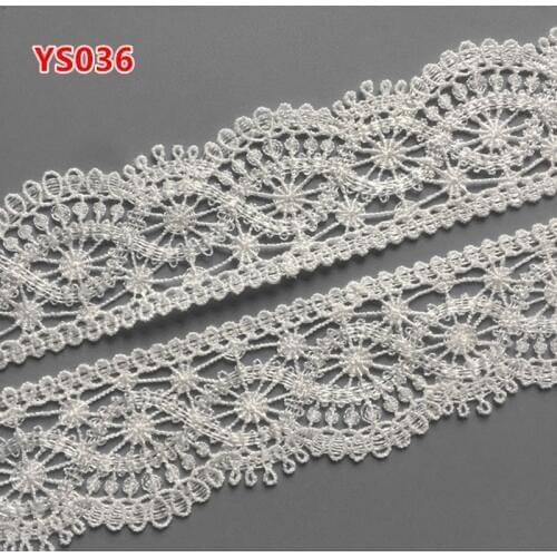 5yards 40MM white Embroidered Lace Fabric DIY skirt hem Dance costumes Garment Accessories lace trim Sewing Craft LP-YS036
