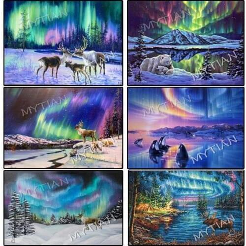 New Sky scenic &animals 5D diy Needlework embroidery pattern full resin diamond painting 3d cross stitch kits mosaic home decor