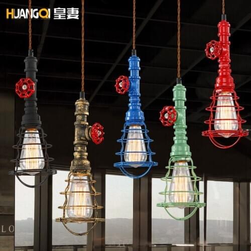 Loft American Retro Pendant Lamp Pendant Industrial Style Single Head Restaurant lustre pendente