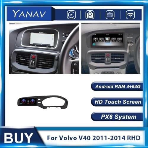Android PX6 RHD Multimedia DVD Player Car Radio For Volvo V40 2011-2014 RHD Audio Video GPS Navigation HD Screen Stereo Receiver