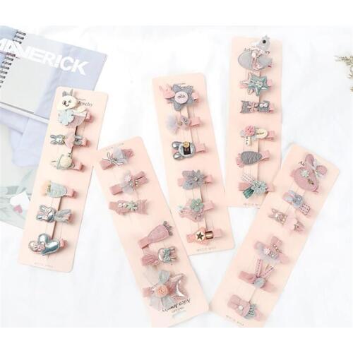 6 pcs/2 pcs/set Children Girls Lovely Star Animal Princess Hair Clips Hair Accessories pretty Lace Kids Flower Barrette Hairpins