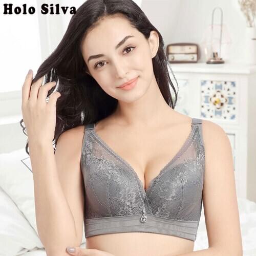 Plus Size Sexy Lace Bra Sports Wear for Women Gym Cotton Full Cup Everyday Wire Free Brassiere Bras for Women Push Up Lingeries